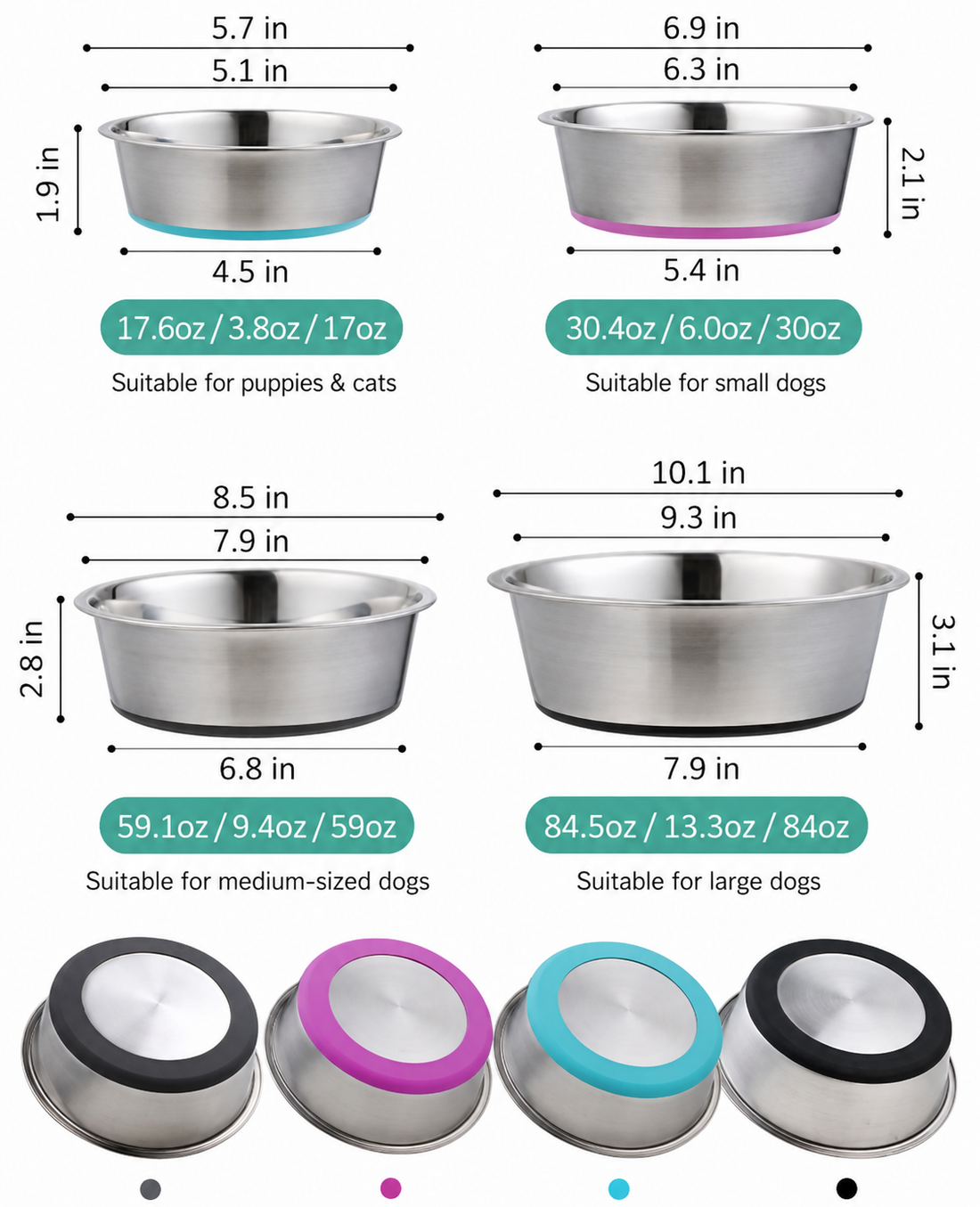 Silicone Pet Feeding And Drinking Bowl