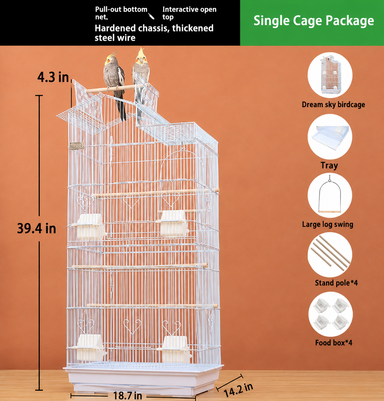 Large Luxury Bird Cage With Spacious Breeding Design
